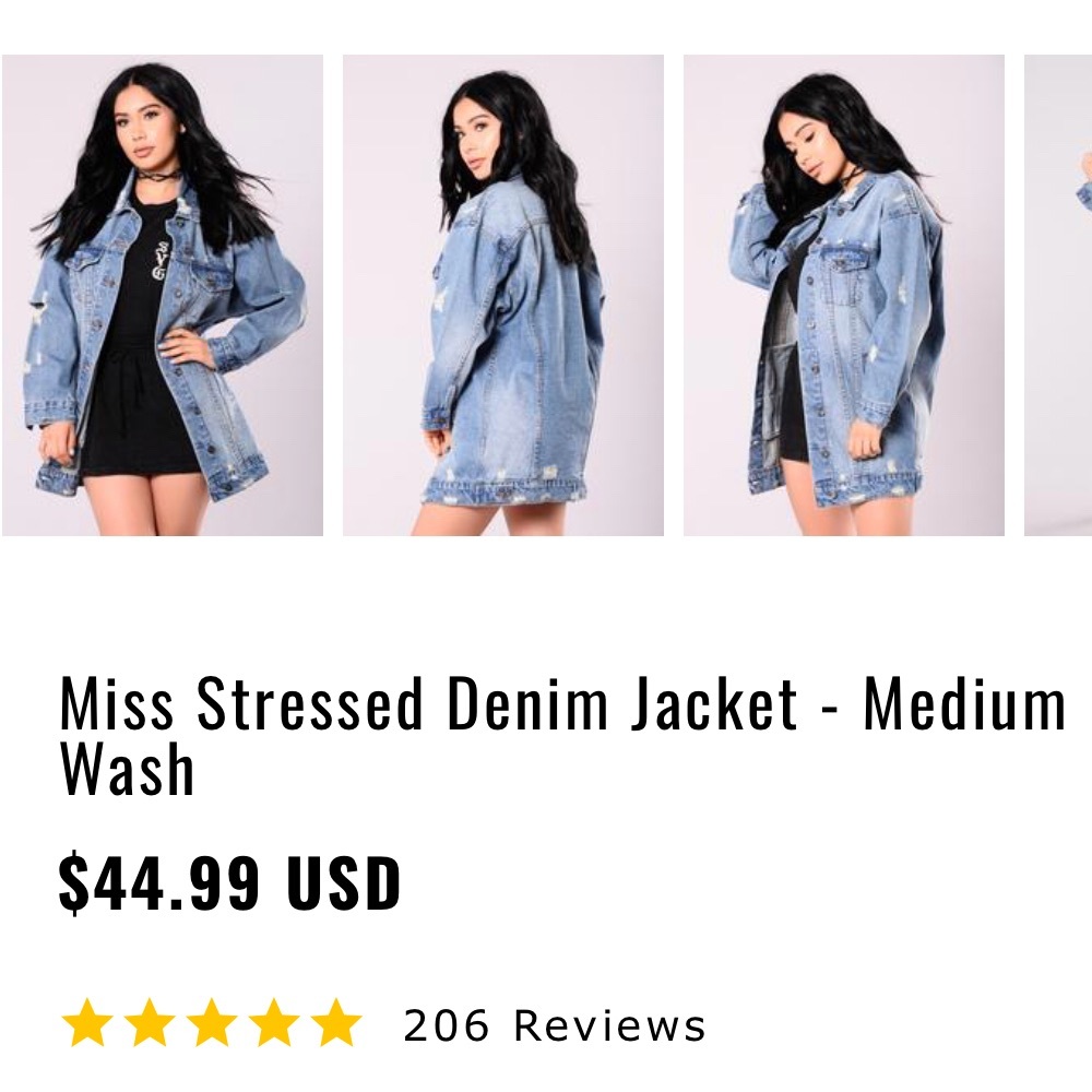 NEW | FASHION NOVA miss stressed denim jacket